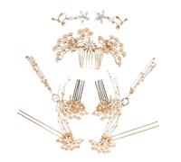Générique Couvre-chef De Mariée Bâtons De Cheveux De Fleur Baguettes Chignon Pin Accessoires Pour Cheveux Épingles à Cheveux Chinois Baguettes De Cheveux Décoratives Métal Golden