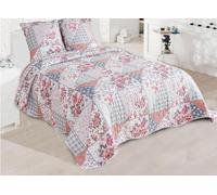 Générique Couvre-lit Boutis Imprimé 2 Places - Ensemble 3 Pièces : 1 Boutis 230x250 cm + 2 Taies 60x60 cm - Garnissage 100% Coton - Confort et Élégance (Cosy C)