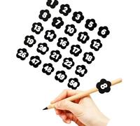 Générique Couvre-pointes de crayon numérotés de 1 à 50 pour une, Black | Pièces acryliques en forme de fleur, numéros individuels pour un rapide, couverture des pointes pour le