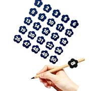 Générique Couvre-pointes de crayon numérotés de 1 à 50 pour une, F | Pièces acryliques en forme de fleur, numéros individuels pour un rapide, couverture des pointes pour le
