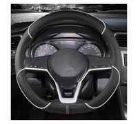 Générique Couvre Volant Voiture pour Nissan pour Juke F15 F16 2010-2017 2018 2019 2020 2021 2022 2023 Housse Volant Voiture Cuir PU Antidérapant Automobiles Housse Caches Volant(D White)