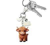 Générique Cow Acrylic Keychain, Cute Animal Bag Charm, Lightweight Key Ring Accessory for Women Men Kids Teens Travel School Daily Use Wallet Backpack Car Decoration Gift Cute Cartoon Pendant Holder