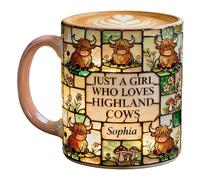 Générique Cow Coffee Mug - Cow Pattern Ceramic Drinkware, Drinking Mug | Highland Ceramic For Tea Hot Cocoa Juice Cold Drinks Colleagues Coworkers Women Men Home Office Kitchen Drinkware Novelty