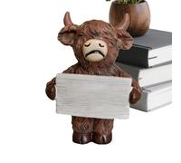 Générique Cow Figurine - Funny Positive Animal Statue, Mini Rustic Cow Collectible Figurines for Home Bedroom Living Room | Desk Table Shelf Decor for Office School Dorm Apartment Farmhouse Display