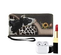 Générique Cow Wallets for Women - Cute Wallet Women Cow Print | Soft Credit Card Holders Stylish Money Purse for Women Ladies Girl
