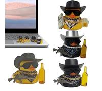 Générique Cowboy Ducks Decor, Animal Desktop Collectibles, 2.36x1.97in Cute Cowboy Set, Decorative Animals Figurines, Duck Collectible for Baby Shower, Bookshelf, Bedside, Desk, Dining Table