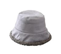 Générique Cowboy Enfant 4 Ans Furry Bucket Hat Winter Warm Plush Fisherman Thicken Plush Autumn Double Coldproof Fisherman Cap for Outdoor Queue De Cheval (Grey, One Size)