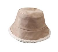Générique Cowboy Enfant 4 Ans Furry Bucket Hat Winter Warm Plush Fisherman Thicken Plush Autumn Double Coldproof Fisherman Cap for Outdoor Queue De Cheval (Khaki, One Size)