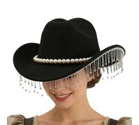 Générique Cowboy Fedora, Shimmering Crystal Sombrero, Fancy Sequined Sunshade, Bridal Gear, Luxury Decorative, Dance Floor Performance Outfit, Trendy Pageant Styling, White Stones