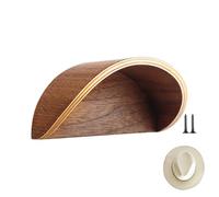 Générique Cowboy Hat Wall Hanger, Western Cap Organizer, Wooden Wall-Mounted Holder with 5.43x2.76x3.15 Inches, Mudroom Storage for Hats, Scarves, Coats, Home, Cabin, Ranch, Barn, Brown
