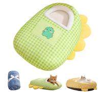 Générique Cozy Enclosed Pet Cave Bed, Semi-Enclosed Plush Nest with Removable Cushion, 360° Nesting Design Washable Thickened Cats Beds for Indoor Cat,Small Dogs,Warm Hideaway