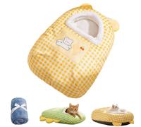 Générique Cozy Enclosed Pet Cave Bed, Semi-Enclosed Plush Nest with Removable Cushion, 360° Nesting Design Washable Thickened Cats Beds for Indoor Cat,Small Dogs,Warm Hideaway