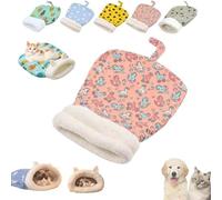 Générique Cozy Pet Nest for Cats and Dogs, 2025 New Pickelect Cozy Pet Nest, Soft Cat Dog Sleeping Bag, Soft Self Warming Pets Hideway Sleeping Portable Handwoven Pets Bed(Pink Horse,Small)