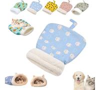 Générique Cozy Pet Nest for Cats and Dogs, 2025 New Pickelect Cozy Pet Nest, Soft Cat Dog Sleeping Bag, Soft Self Warming Pets Hideway Sleeping Portable Handwoven Pets Bed(Blue Rabbit,Large)