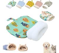 Générique Cozy Pet Nest for Cats and Dogs, 2025 New Pickelect Cozy Pet Nest, Soft Cat Dog Sleeping Bag, Soft Self Warming Pets Hideway Sleeping Portable Handwoven Pets Bed(Clownfish,Small)