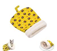 Générique Cozy Pet Nest for Cats and Dogs, Soft Cat Dog Sleeping Bag, 360° Snuggle Sack Pet Bed, Self-Warming Pets Nest Cat Dog Sleeping Bag for Indoor, Cute Cartoon Design (A)