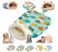 Générique Cozy Pet Nest for Cats and Dogs, Soft Plush Self-Warming Feline Puppy Hideaway Sleeping Bag, 360° Security Semi-Enclosed Washable Handwoven Portable Pets Bed