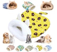 Générique Cozy Pet Nest for Cats and Dogs, Soft Plush Self-Warming Feline Puppy Hideaway Sleeping Bag, 360° Security Semi-Enclosed Washable Handwoven Portable Pets Bed