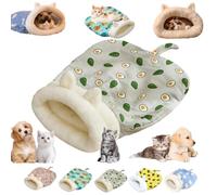 Générique Cozy Pet Nest for Cats and Dogs, Soft Plush Self-Warming Feline Puppy Hideaway Sleeping Bag, 360° Security Semi-Enclosed Washable Handwoven Portable Pets Bed
