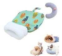 Générique Cozy Pet Nest for Small Cats and Dogs with Pillow,Semi-Enclosed Soft Plush Pet Sleeping Bag,Washable Warm Cat Cave Bed,Portable Dog Nest Bed for All Seasons (Light Green, 35 * 45cm)