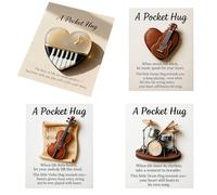Générique Crafted by Hand-Music Hug Collection, Handmade Heart-Shaped Guitar Pocket Hug, Cute Musical Keepsake, for Musicians, Guitarists and Music Lovers (E)