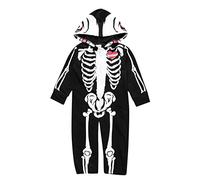 Générique Crâne squelette infantile enfant en bas âge Halloween barboteuse à capuche tenues bébé combinaison garçons barboteuse et combinaison (Black, 18-24 Months)