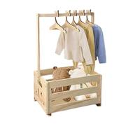 Générique Crate With 5 Pieces Hangers - Wood 33x23x51.5cm | Storage Basket | Nursery Organizer For Living Room Bedroom Gender Reveal Celebration Birthday Party Family Gathering