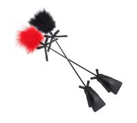 Générique Cravache d'entraînement équestre à Plumes Souples, Fouet en Cuir à Double Usage for établir Une Bonne Communication et Un Bon Commandement avec Les Chevaux(2pcs)