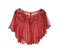 Générique Cravate En Cuir Pour pour femme, entièrement en, robe d'été à paillettes et perles, châle Châle Tartan (Red, A)