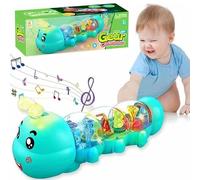 Générique Crawling Caterpillar Baby Toy, Caterpillar Design Tummy Time Toy with Light & Music Musical Light Up, Birthday Gifts for Boys and Girl (Green)