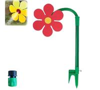 Générique Crazy Daisy Water Sprinkler, Crazy Daisy Sprinkler, Fun Daisys Sprinklers, 360° Rotating Dancing Flower Water Sprinklers for Lawn & Garden, Durable Plastic Base, Measures 41" Long (Red)