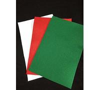 generique - creadetex.com LOT tissu 6 FEUTRINE noel 0.80€/coupon feuille 2 blanc/2 vert/2 rouge 30 x 20 cm
