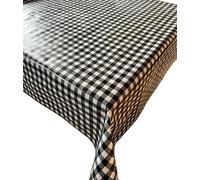 Générique CREADETEX Nappe Vinyle PVC Toile cirée Carreaux Vichy Noir Table guinguette Restaurant (140X140)