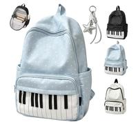 Générique Cream and Dotted Piano Backpack，Bleu