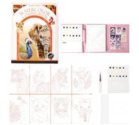 Générique Creative Art Watercolor Stress Relief Kit,Paint Watercolor Books Painting Kit,Portable Foldable Travel Painting Book for Beginners and Enthusiasts Gifts