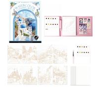 Générique Creative Art Watercolor Stress Relief Kit,Paint Watercolor Books Painting Kit,Portable Foldable Travel Painting Book for Beginners and Enthusiasts Gifts