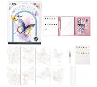 Générique Creative Art Watercolor Stress Relief Kit,Paint Watercolor Books Painting Kit,Portable Foldable Travel Painting Book for Beginners and Enthusiasts Gifts