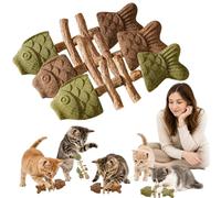 Générique Creative Fish Bone Cat Toy, Catnip and Silvervine Chew, Silvervine Chew Sticks for Cats, Fish Bone Teether, Wooden Interactive Chew Toy for Kittens B+C)