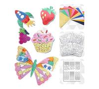 Générique Creative Foil Stickers - Kids Art Craft for Fun Travel | EVA Board with Aluminum Foil Sticker, 270g Lightweight Painting Set, 21cm Size, Multi Purpose Sticky Crafts for Children