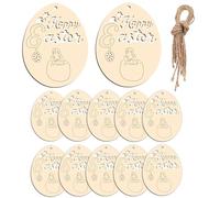 Générique Creative Holiday Cutouts - Easter Pendants for Crafts | 8x6cm Wood Material, Paintable Ornament Design, Party Home Bedroom, Apartment, Family Gathering and School Decoration