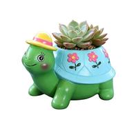 Générique Creative Turtle Planter Resin Statue - 12x9x8.8cm 209g Animal Figurine for Garden - Plant Pot Cute Ornament for Home Decor - Small Flower Container
