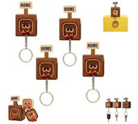 Générique Creative Wooden Key Hooks with Funny Facial Expressions - 2026 New Cute Wooden Key Hooks, for Wall, Hallway, Door Board Entryway Key Holder Unique Home Décor (Big Eye,4PCS)