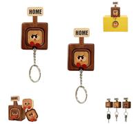 Générique Creative Wooden Key Hooks with Funny Facial Expressions - 2026 New Cute Wooden Key Hooks, for Wall, Hallway, Door Board Entryway Key Holder Unique Home Décor (Raised Eyebrow,2PCS)