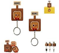 Générique Creative Wooden Key Hooks with Funny Facial Expressions - 2026 New Cute Wooden Key Hooks, for Wall, Hallway, Door Board Entryway Key Holder Unique Home Décor (Wink,2PCS)