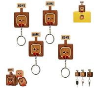 Générique Creative Wooden Key Hooks with Funny Facial Expressions - 2026 New Cute Wooden Key Hooks, for Wall, Hallway, Door Board Entryway Key Holder Unique Home Décor (Wink,4PCS)