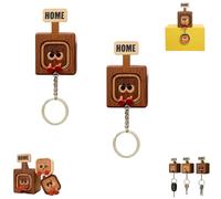 Générique Creative Wooden Key Hooks with Funny Facial Expressions - 2026 New Cute Wooden Key Hooks, for Wall, Hallway, Door Board Entryway Key Holder Unique Home Décor (Big Eye,2PCS)
