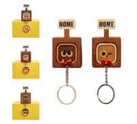 Générique Creative Wooden Key Hooks with Funny Facial Expressions - Functional & Stylish, 2026 new Wooden Key Hooks for Wall, Door Board Entryway, Unique Home Decor & Housewarming Gif (A+B)