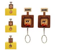 Générique Creative Wooden Key Hooks with Funny Facial Expressions - Functional & Stylish, 2026 new Wooden Key Hooks for Wall, Door Board Entryway, Unique Home Decor & Housewarming Gif (C(2PC))