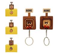 Générique Creative Wooden Key Hooks with Funny Facial Expressions - Functional & Stylish, 2026 new Wooden Key Hooks for Wall, Door Board Entryway, Unique Home Decor & Housewarming Gif (A+C)
