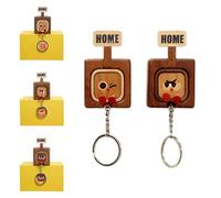 Générique Creative Wooden Key Hooks with Funny Facial Expressions - Functional & Stylish, 2026 new Wooden Key Hooks for Wall, Door Board Entryway, Unique Home Decor & Housewarming Gif (B+C)
